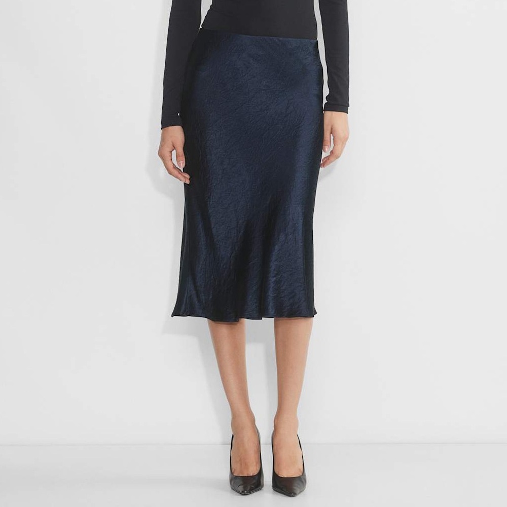 Babaton Slip Satin Midi Skirt